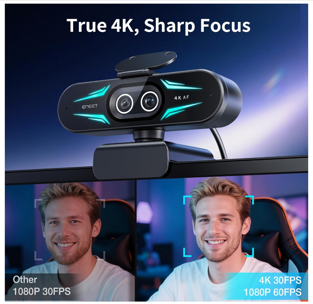 EMEET C60E Dual-Camera 4K Webcam